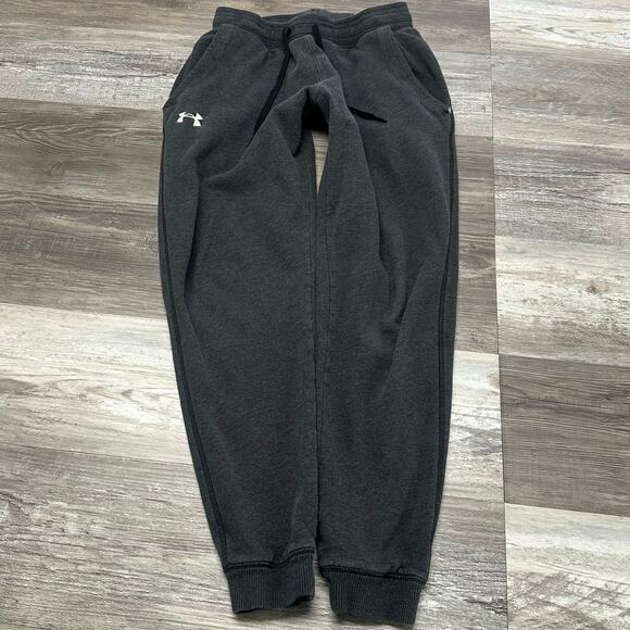 Under Armour Hustle Fleece Dark Gray Mens M Loose Tapered Jogger‎ Sweatpants EUC - Picture 1 of 11